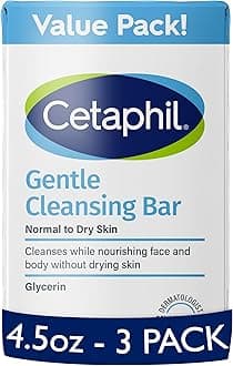 CETAPHIL Gentle Cleansing Bar, 4.5 oz Bar (Pack of 3), Nourishing Cleansing Bar For Dry, Sensitive Skin, Non-Comedogenic, Non-Irritating For Sensitive Skin