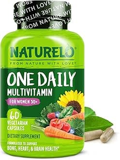 One Daily Multivitamin for Women 50+ (Iron Free) - Menopause Support for Women Over 50 - Whole Food Supplement - Non-GMO - No Soy - 60 Capsules - 2 Month Supply
