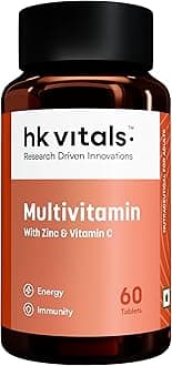 hk vitals Multivitamin (60 Tablets) | For Men and Women | With Zinc, Vitamin C, Vitamin D3, Multiminerals & Ginseng Extract