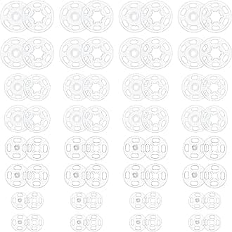 150pcs Invisible Snaps for Sewing, Plastic Buttons Snaps Round Transparent Snap Button Sew On Buttons Clear Sew On Button Clear Sew On Button Press Button Clothing Snaps for Fabric