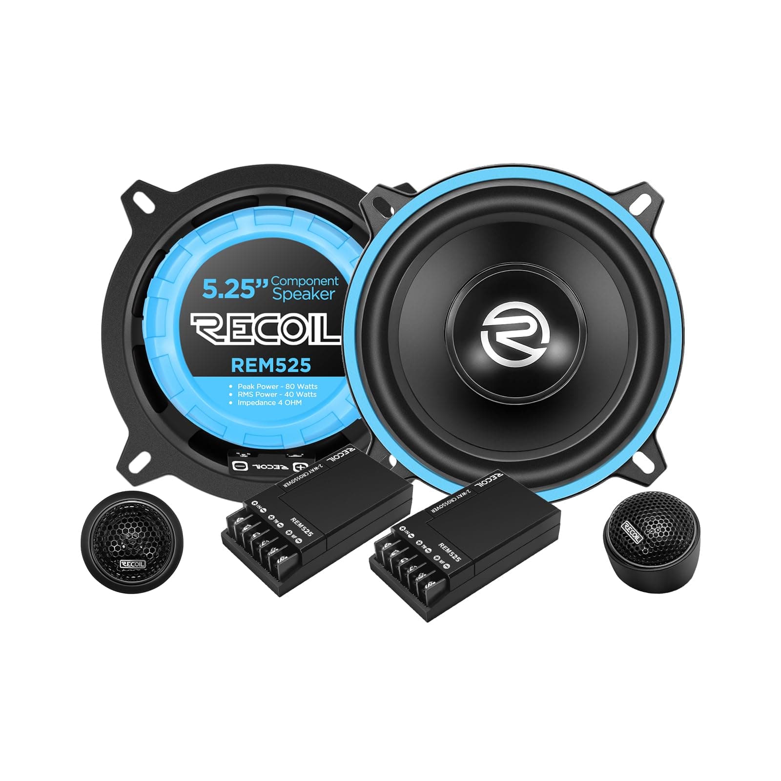 RECOIL REM525 Echo Series 5.25 Inch Car Audio Component Speaker System