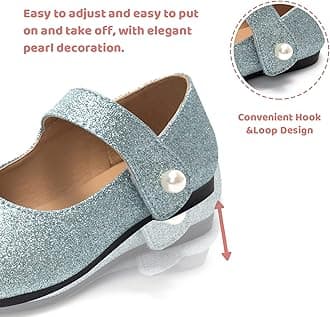 FUNKYMONKEY Toddler/Little Girl Mary Jane Dress Shoes Casual Slip on Ballet Flat