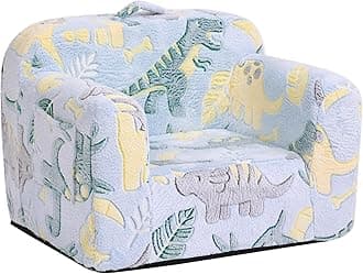 Tiita Kids Sofa, Childrens Couch with Carry Handle, Portable Toddler Foam Sofa Couch,Nursery Kids Couch, Lightweight Kids Chair for Playroom, Dorm Room, Small Space,Faux Fur Dinosaur