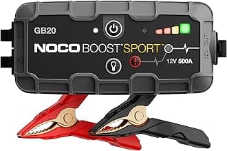 Boost GB20: 500A UltraSafe Jump Starter – 12V Lithium Battery Booster Pack, Portable Jump Box, Power Bank & Jumper Cables - for 4.0L Gas Engines