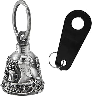 Dream Apparel Motorcycle Bell for Bikers Women Men W/Hanger, Biker Bell for Riders, Good Luck Riding Bell Moto Accessories