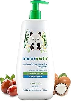 Mamaearth Daily Moisturizing Baby Body Lotion | Skin Nourishment with Shea Butter & Jojoba Oil | Gentle Formula for Delicate Skin of Babies | 13.53 Fl Oz (400ml)