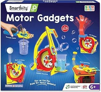 - Smartivity 10-in-1 Motor Powered Gadgets Kit for Kids 6-12 Years | Build 10+ Science Projects - Bubble Launcher, Spinning Toy & More | Birthday Gift for 6,7,8,9,10,11,12 Years