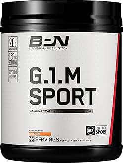 - BARE PERFORMANCE NUTRITION, BPN G.1.M Go One More Sport, Endurance Training Fuel, Superior Carbohydrate & Electrolytes Powder Formula, Reduce Fatigue, Orange, 25 Servings