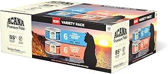 Premium Pate Variety 12 Pack: Salmon & Chicken Recipe (6) + Tuna & Chicken Recipe (6), 3oz