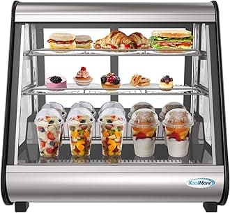 KoolMore - CDC-4C-BK 27" Commercial Countertop Refrigerator Display Case Merchandiser with LED Lighting - 4.6 cu. ft, Black and Stainless Steel (858154008300)