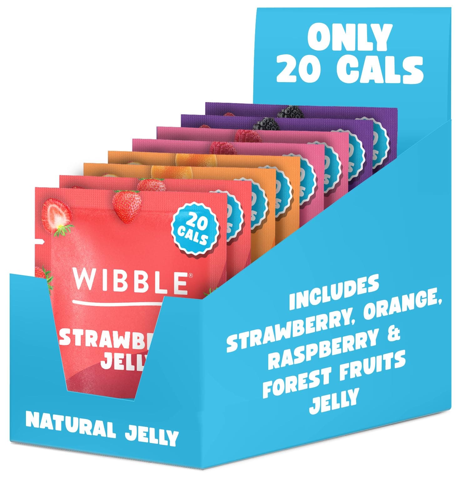 Natural Crystals, 8 pack, Variety Pack, Quick Set, Low Sugar, Plant-Based, Low Calorie, Jello, Jelly Powders, Serves 4, Vegan Jelly Powder, Vegetarian Jello, Sweets, Vegan Sweets 57g