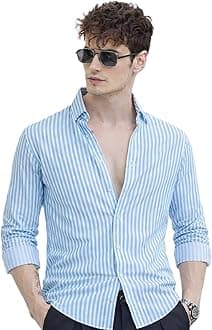 Men's Casual Printed Striped Stylish Latest Formal Shirt for Men Plus Size Shirt for Men