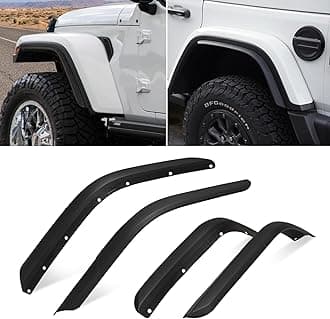 FieryRed Fenders Front & Rear Fenders Compatible with 2018-2024 Wrangler JL & JLU Lower Wheel Eyebrow, Off-Road Wheel Flares Liner Set 4 PCS (Not Fit High Clearance Fender Flares,Not fit 4xe)