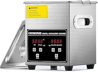 CREWORKS Professional Jewelry Cleaning Machine, 2L Jewelry Cleaning Ultrasonic Machine with Heater & Timer, Digital Sonic Cleaning Machine for Cleaning Denture Dental Irrigator Parts Retainer Glasses