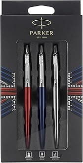Parker Jotter London Trio Discovery Pack: Royal Blue Ballpoint Pen, Red Kensington Gel Pen & Stainless Steel Mechanical Pencil (2032740)