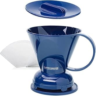 Coffee Dripper and Filters, Large 18 oz (Royal Blue)| Barista's Choice| Safe BPA Free Plastic|Includes 100 Filters