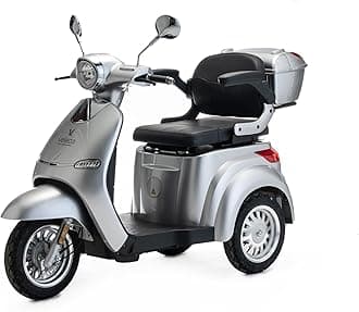 Cristal - 3 Wheeled Mobility Vehicle - Fully Assembled and Ready to use - Beautiful, Eye-catching Design - Advanced Suspension System - Big Wheels(Silver)