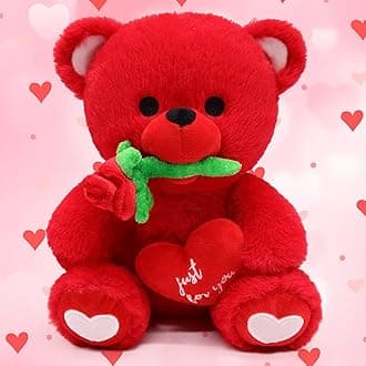 MUFEIRUO Valentines Stuffed Animal Teddy Bear Valentine's Day Gift for Her Him, Cute Valentines Teddy Bear with Heart, Teddy Bear Plush for Kids Valentines Day Gift