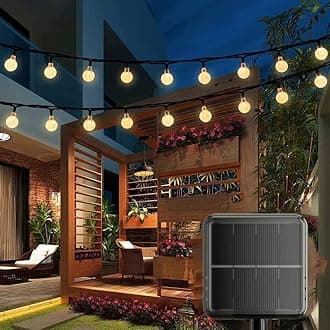 Usboo Solar String Lights Outdoor, 24FT 50LED Crystal Balls Waterproof LED Fairy Lights, 8 Modes Outdoor/Indoor Solar Powered Lights, Decorative Lighting for Home, Garden, Party,Festival