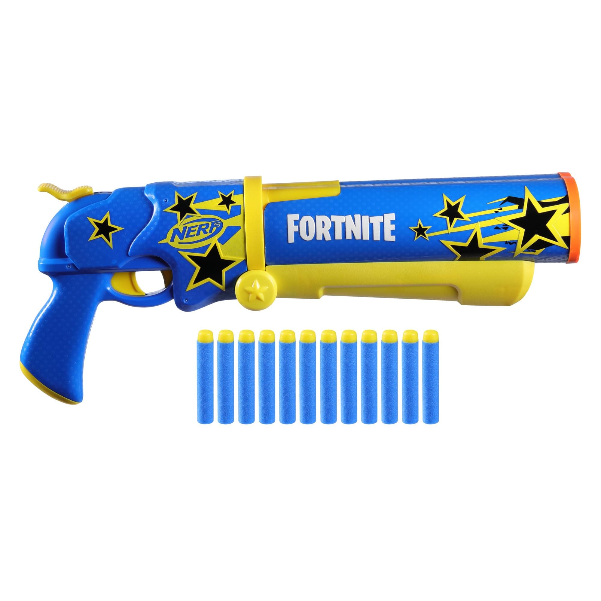 Fortnite Half Tone Hero Blaster, Bonus Code to Unlock Half Tone Hero Wrap in The Game, Break Open Loading, 12 Nerf Elite Darts, Fortnite Gifts (Amazon Exclusive)