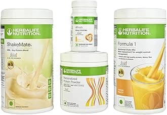 Formula 1 Shake Mango Flavor 500g, Protein 200G, Afresh Ginger 50g, Shake Mate Nutrition Drink 500g (Pack of 4, Mango, Ginger Flavored)