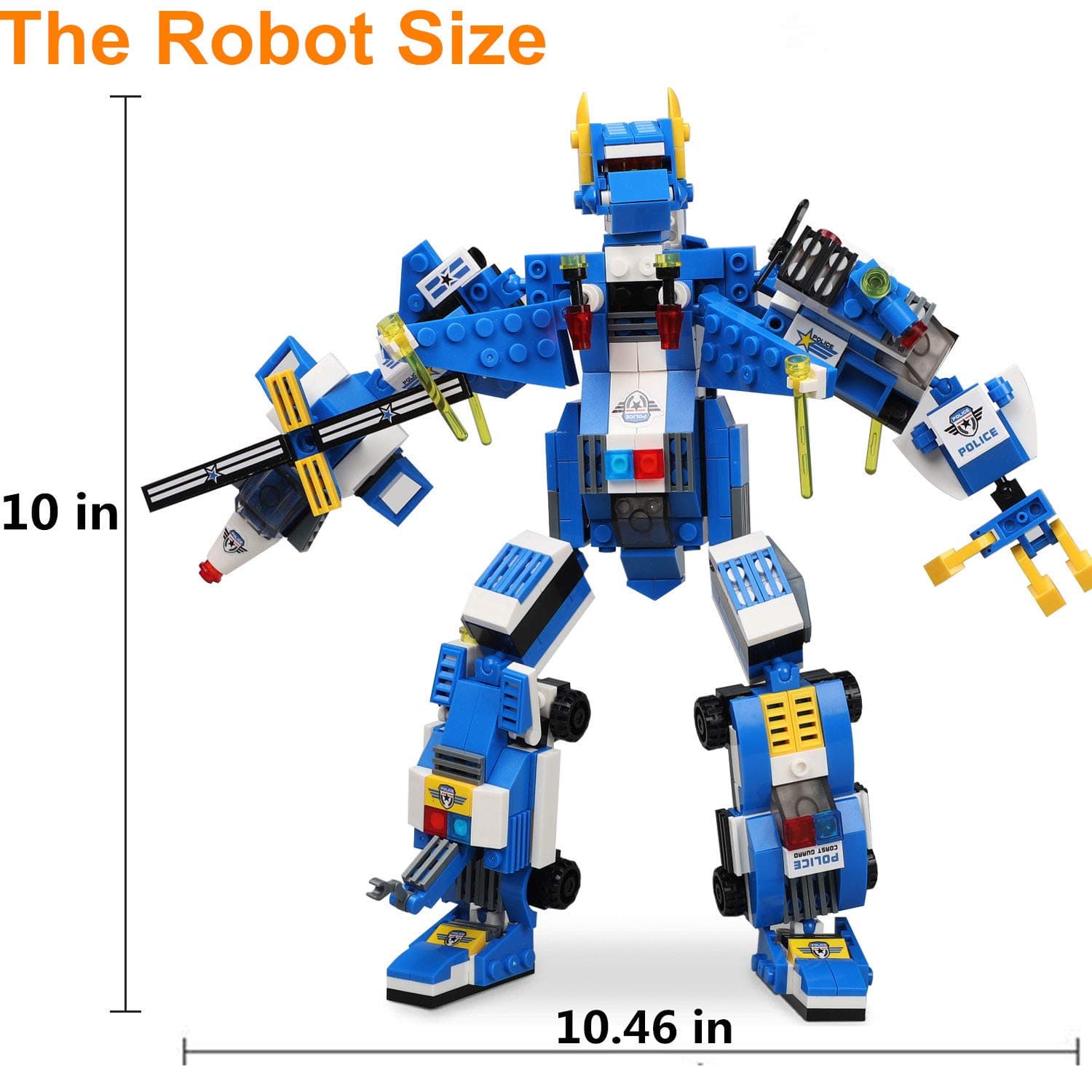 6-in-1 Robot STEM Toy Engineering Building Blocks Building Bricks Toy Kit, Transforming Construction Building Toys for Boys 6 Years Old or Older Tight Fit and Compatible with All Major Brands