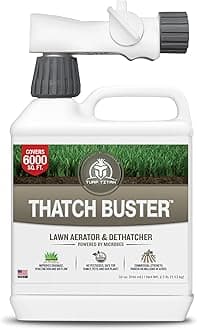 Turf Titan Thatch Buster Liquid Lawn Aerator and Dethatcher (32 oz) with Hose End Sprayer – Liquid Soil Loosener for Compacted & Clay Lawns – Improves Drainage & Root Growth – Covers 6,000 Sq Ft