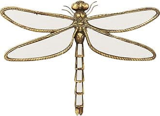 KARE Design Wall Decoration Dragonfly Mirror, Gold, Wall Art, Handmade, Wall Accessoires for Living Room, Childrens Room, Floor, Dining Room, 27x35x4 cm (H/W/D)