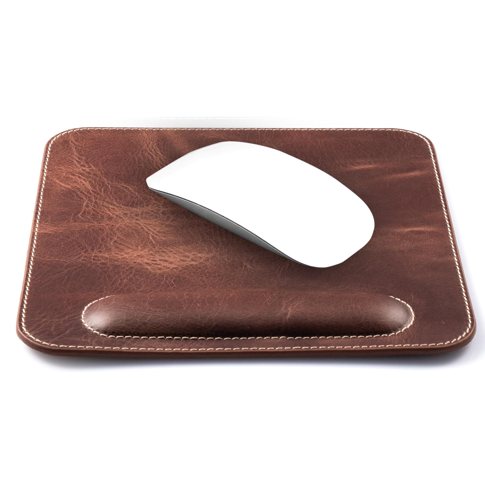 Londo Top Grain Leather Mouse Pad with Wrist Rest – Ergonomic Support, Non-Slip Base, Smooth Surface