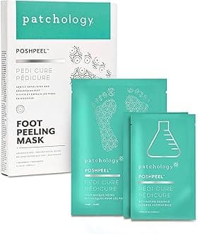 Patchology PoshPeel Pedi Cure - Foot Peel Mask Soak Treatment, Feet Peeling Mask, Pedicure Booties with Deep Exfoliation for Baby-soft Skin, Pedicure Supplies for Foot Care, 1 Pair