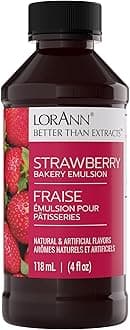LorAnn Bakery Emulsion Strawberry/Strawberry Baking Emulsion Food Flavouring Ideal for Baking Cakes Biscuits Cookies and for Fillings such as Icing and Desserts - 118 ml