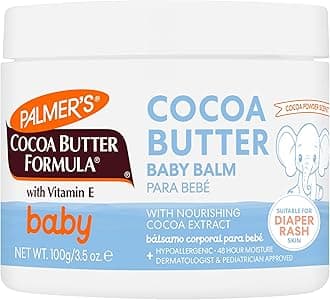 Palmer's Baby Balm, Cocoa Butter Formula Hydrating Baby Cream, 3.5 Oz, Nourishing Dry Skin, Eczema, Cradle Cap & Diaper Rash Cream, Hypoallergenic, 48Hr Moisture, Dermatologist Tested Essentials