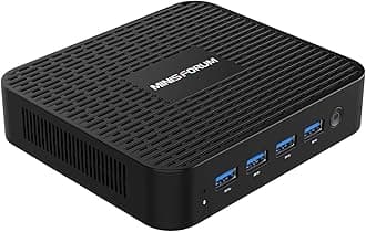 MINISFORUM GK41 Mini PC Celeron Processor J4125 Quad Core(up to 2.7GHz),8GB DDR4 128GB SSD Mini Desktop Computer 4X USB 3.0 Ports,2X Gigabit Ethernet,4K@60Hz Output,Dual Wi-Fi