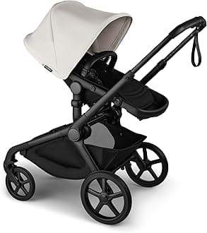 Bugaboo Kangaroo All-Terrain Single-to-Double Tandem Stroller for Infant and Toddler, for Up to Three Kids, XL Wheels, One-Hand Operation, Large Bassinet, XL Underseat Storage (Misty White)