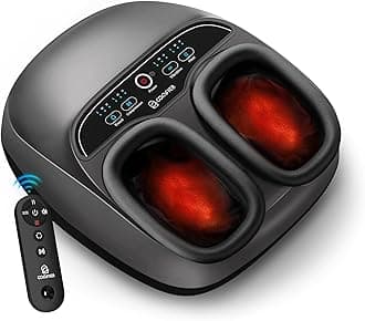 COMFIER Shiatsu Foot Massager with Heat, Electric Feet Massager Machine for Plantar Fasciitis Neuropathy,Gifts for Women,Men,Remote Control,Pause Function,Foot Warmer (Gray)