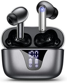 ZIUTY - Wireless Earbuds, 2025 Bluetooth Headphones, 50 Hours Stereo Earbuds with Power Display Charging Case, Built-in Microphone, IPX5 Waterproof for