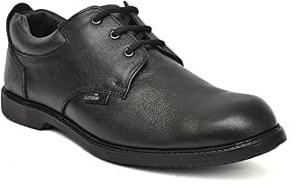 STONIX Safety Shoes for Men's|Steel Toe Shoes for Heavy Duty Work|Formal Look| Slip Resistant Outsole & Leather Safety Sheos|TPR Sole & Comfortable Your Foot(Black09)