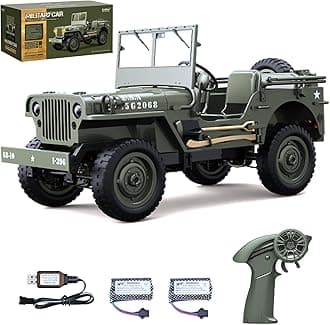 Remote Control Car, 2.4Ghz 4WD Off Road RC Jeep Rock Crawler Vehicle with Linked Lights, 1:10 Scales All Terrain Remote Control Trucks RTR Hobby RC Car for Teen Adults