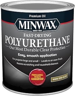Fast Drying Polyurethane Protective Wood Finish, Clear Semi-Gloss, 1 Quart
