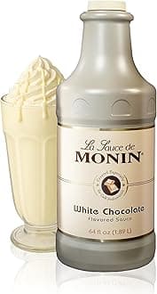 Monin - Gourmet White Chocolate Sauce, Creamy and Buttery, Great for Desserts, Coffee, and Snacks, Gluten-Free Non-GMO (64 Ounce)