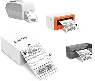 4x6 Thermal Labels, White Mailing Fanfold Postage Direct Thermal Printer Shipping Label (100 4x6 Fanfold Labels), Compatible with Rollo, MUNBYN, iDPRT, Polono, Zebra Thermal Label Printer