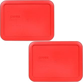 Pyrex 7210-PC 3-Cup Red Food Storage Replacement Lid (2-Pack) - Made in USA