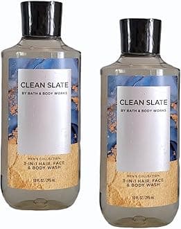 Bath & Body Works and For Men Clean Slate 3-in-1 Hair, Face Wash - Value Pack lot of 2 - Full Size (Clean Slate)