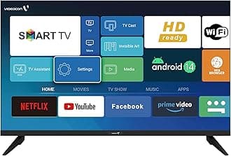 Videocon 32 Inch Edgeless Android 14 HD Ready Smart TV With Google Assistant, Google Play, & WiFi - E32EL1100