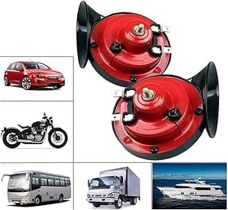 300db Double Horn Pack (12v, Waterproof) - Trucks, Trains, Ships; Motorcycles, Alternate Car Parts (Red)