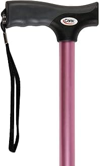 Soft Grip Walking Cane - Height Adjustable Cane With Wrist Strap - Latex Free Soft Cushion Handle, Pink