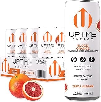 Blood Orange - Zero Sugar (12 Pack), Premium Energy Drink, 12oz Bottles, Natural Caffeine, Sparkling, Natural Flavors, 5 Calories