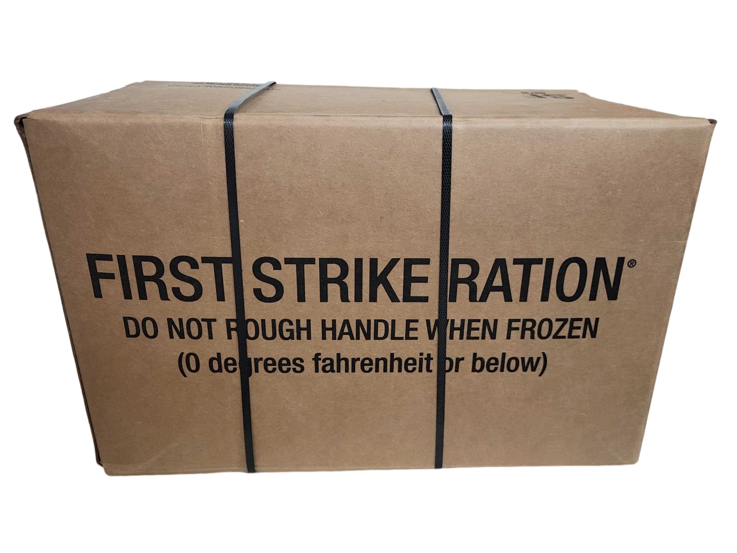 First Strike Ration MRE Insp/Test Date 06/2020 One Ration = 3 Meals 9 Rations in One Case