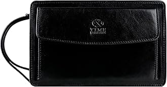 Leather Clutch for Men Organizer Wrist Bag Briefcase Handmade in Italy Gift Box Included