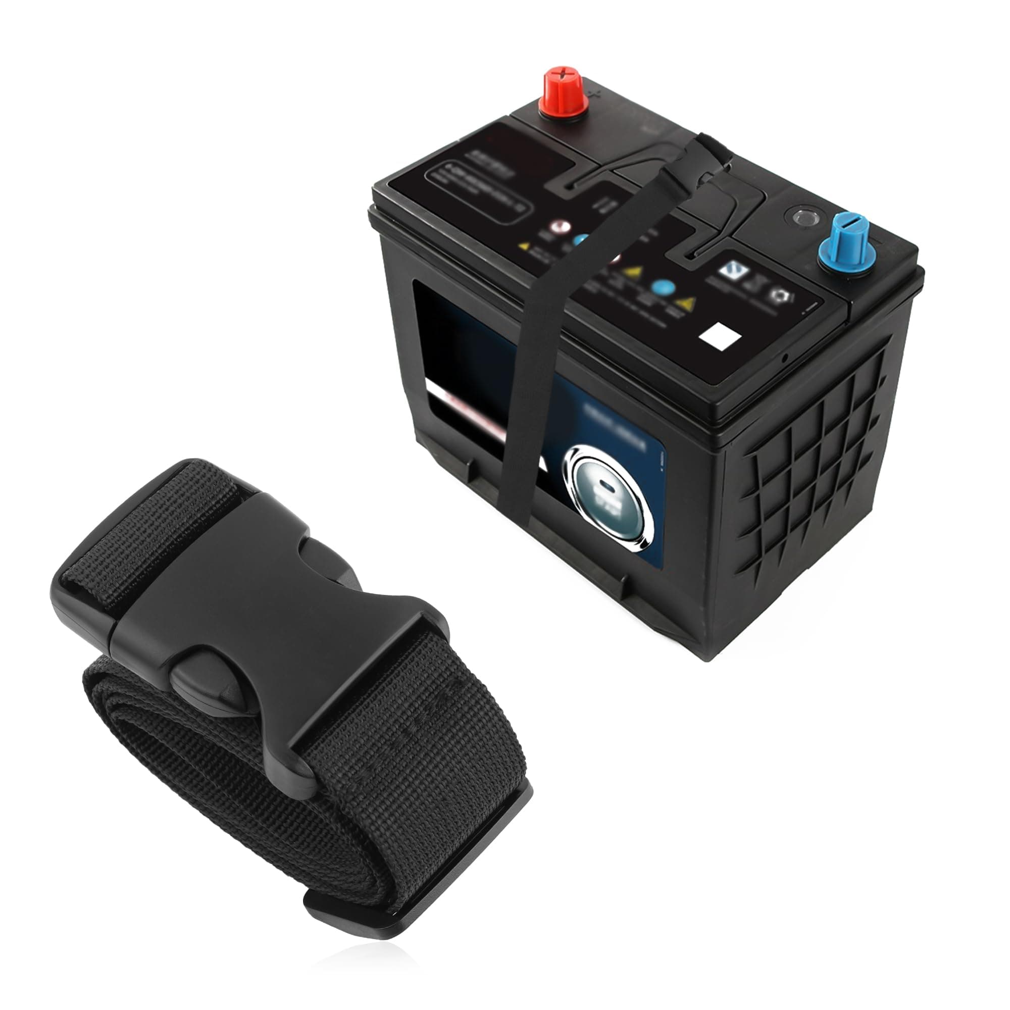 39" Car Battery Tie Down Strap with Elastic Buckle,Adjustable Battery Strap for Most Battery Box of Cars Trucks SUVs Boats,Most Reliable Battery Strap Hold Down (1PCS)